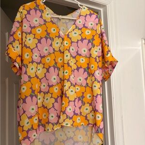 JODIFL Floral Blouse in Pink and Yellow